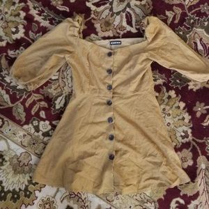 Horn Button Square neck dress 10